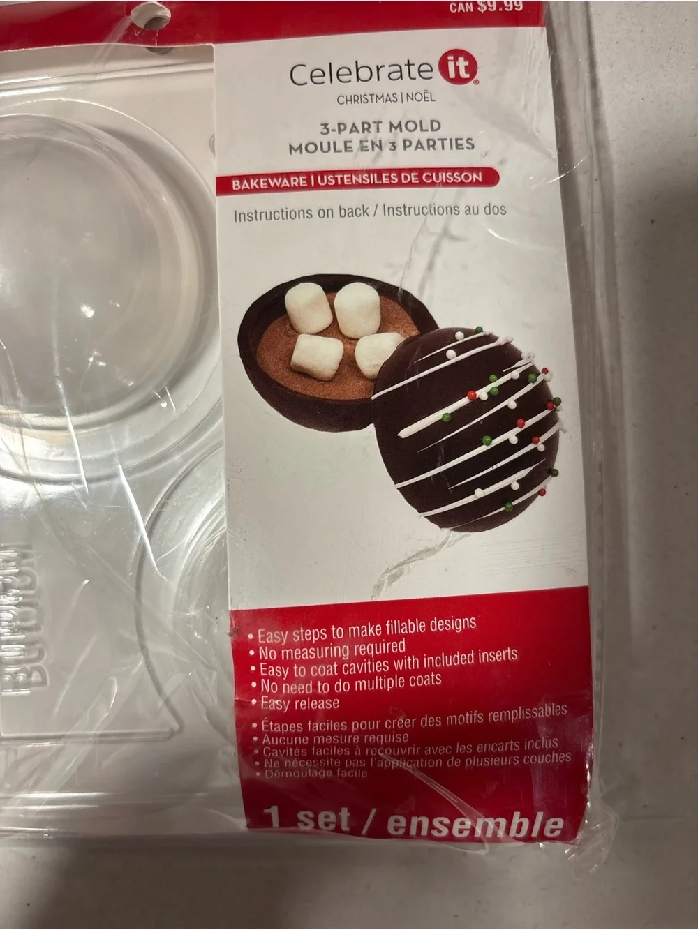 Celebrate It Clear 3-Part Baking Mold - Clear for baking treats NWT